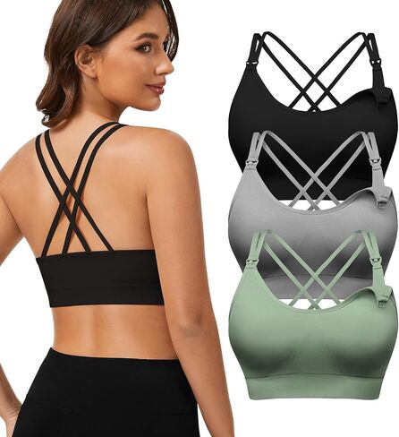 Angelhood 4 Pack Nursing Bras for Breastfeeding Women Maternity Bras Seamless Sleep Bra Wireless Bralette in Kuwait