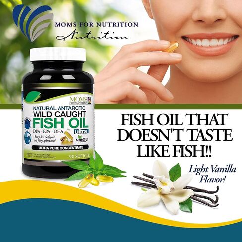 Moms For Nutrition زيت السمك أوميغا 3 من Wild Caught DPA-EPA-DHA 2,900 مليجرام من مكمل زيت السمك in Kuwait