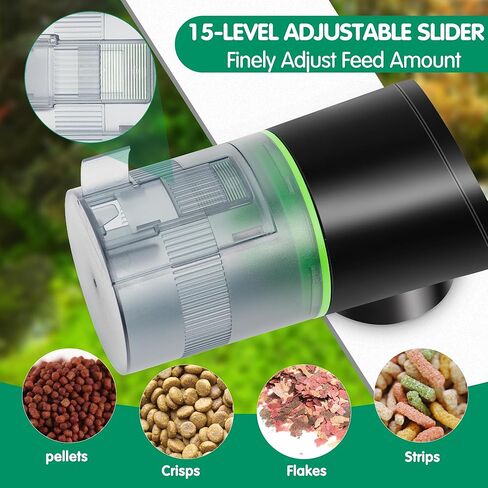 Ycozy Automatic Fish Feeder Rechargeable with USB Cable Moisture-Proof Intelligent Electric Fish/Turtle Feeder for Aquarium & Fish Tank Intelligent Timer Fish Food Dispenser for Vacation | Navi-EV in Saudi Arabia