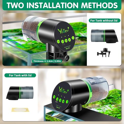 Ycozy Automatic Fish Feeder Rechargeable with USB Cable Moisture-Proof Intelligent Electric Fish/Turtle Feeder for Aquarium & Fish Tank Intelligent Timer Fish Food Dispenser for Vacation | Navi-EV in Saudi Arabia