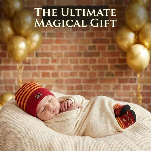 Harry Potter Baby Boys Cap and Bootie Set - Baby Gift Set with Hat and Socks for 0-12 Months (0-12Months) in Saudi Arabia
