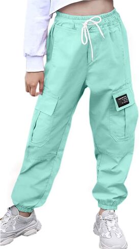 Girls & Women‘s Casual Cargo Jogger Pants, 6 Years - Women 3XL in Kuwait