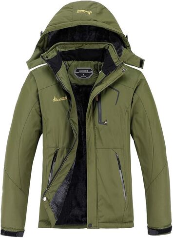 MOERDENG Men's Waterproof Ski Jacket Warm Winter Snow Coat Mountain Windbreaker Hooded Raincoat in Saudi Arabia