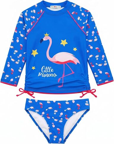بدلة سباحة WeVSwe Girls Rash Guard بأساور ذات حاشية نادرة، بدلة استحمام بعامل حماية من الأشعة فوق البنفسجية 50+ in Kuwait