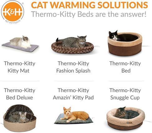 K&H Pet Products Thermo-Kitty Bed Heated Cat Bed Large 20 Inches Sage/Tan in Saudi Arabia