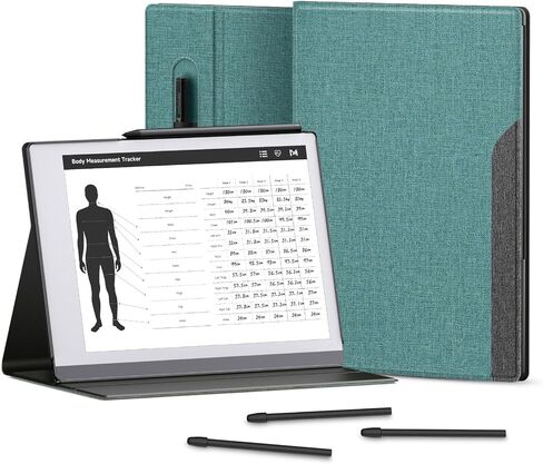 حافظة Ayotu Book Folio لجهاز لوحي ورقي رائع مقاس 10.3 بوصات إصدار 2020، غطاء ذكي من نسيج Premuin مع حامل قابل للدوران 360 درجة وجيب قلم، فقط للأجهزة الرائعة 2، رمادي وبرتقالي in Saudi Arabia