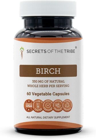 Secrets of the Tribe Birch 120 Capsules, 1000 mg, Birch (Betula Pendula) Dried Leaf (120 Capsules) in Saudi Arabia