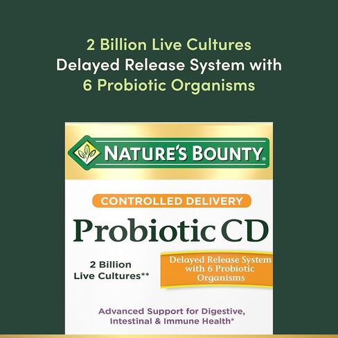 Nature's Bounty Probiotic 10، مكمل بروبيوتيك يومي فائق القوة، يدعم صحة الجهاز الهضمي والمناعة والجهاز التنفسي العلوي، عبوتين، 30 كبسولة in Saudi Arabia