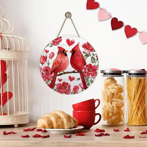 Bolisom Welcome Valentine's Day Love Front Door Sign, Red Hearts Farmhouse Wood Door Hanger Outdoor Outside Porch Decor, Anniversary Wedding Holiday Wooden Wreath Indoor Wall Hanging Decoration in Saudi Arabia