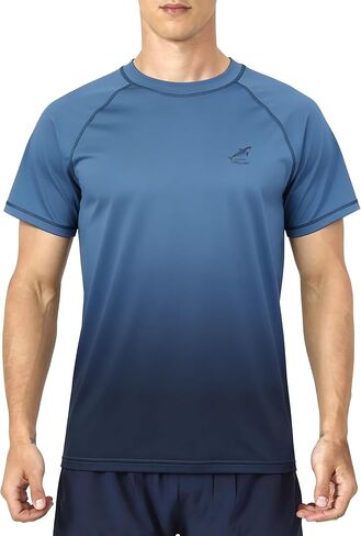 Men's Swim Shirts Rash Guard Short Sleeve UPF 50+ UV Sun Protection SPF Shirt Quick Dry Swimming Fishing Water Beach T Shirts in Kuwait