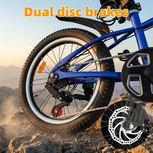 Kids Bike for Boys & Girls Ages 7–12, 20/24 Inch Mountain Bicycle with 7-Speed Gear, Dual Disc Brakes, Suspension Fork, LED Headlight – Youth Bike for Outdoor Riding in Saudi Arabia