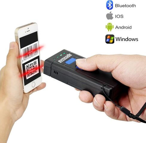 Bluetooth QR Barcode Scanner,Symcode 1D 2D Mini Wireless Handheld CMOS Barcode Scanner Reader for POS/Android/iOS/iMac/Ipad in Saudi Arabia