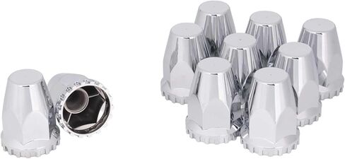 أغطية صواميل من الكروم لشبه الشاحنات، أغطية صواميل العروة 33 مم، برغي، الارتفاع: 2-3/4 بوصة، عبوة من 10 أغطية صواميل شبه العروة (أحمر) in Kuwait