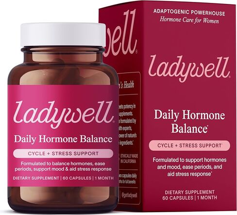 Ladywell Daily Hormone Balance Capsules - Targeted Women's Health Supplement - Adaptogens, Vitamins, Functional Mushrooms, Amino Acids - Science-Backed, Plant-Based, Naturally-Effective - 60 Capsules in Saudi Arabia