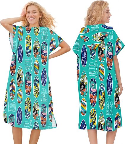 Quick Dry Surf Poncho Changing Towel Robe Hoodie for Adults Men Women,Microfiber Swimming Beach Surfing Diving Home Hot Springs Bathing Parka in Kuwait