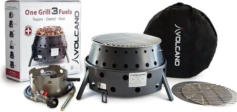 Volcano Grills 3-Fuel Portable Camping Stove/Fire Pit, Charcoal, Collapses Down to 5 inches; for Convenient Portability and Storage (VL-20-300) in Saudi Arabia