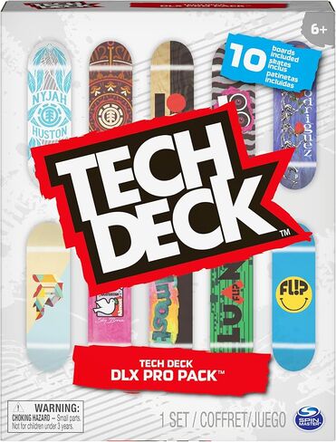 TECH DECK, DLX Pro 10-Pack of Collectible Fingerboards, for Skate Lovers, Kids Toy for Ages 6 and up in Saudi Arabia