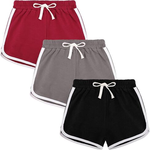 BOOPH 3Pc Girls Athletic Shorts Active Running Dolphin Shorts in Saudi Arabia