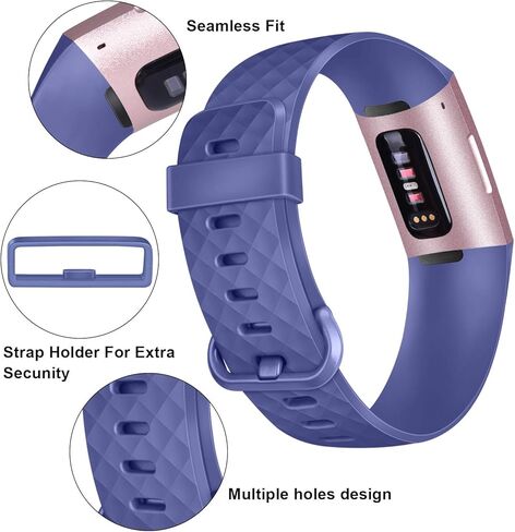 4 قطع من أساور Tobfit المتوافقة مع Fitbit Charge 4 / Fitbit Charge 3 / Charge 3 Se، أساور معصم بديلة من السيليكون للنساء والرجال in Saudi Arabia
