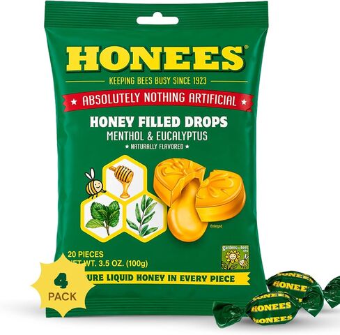 Honees Cough Drops, 20 Drops Per Bag (Pack of 4) in Saudi Arabia