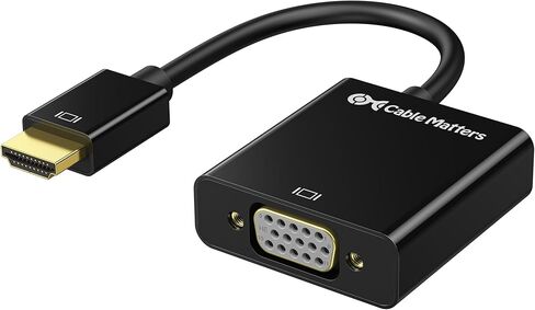 كابل مهم لمحول HDMI إلى VGA (محول HDMI إلى VGA/محول VGA إلى HDMI) باللون الأسود in Kuwait