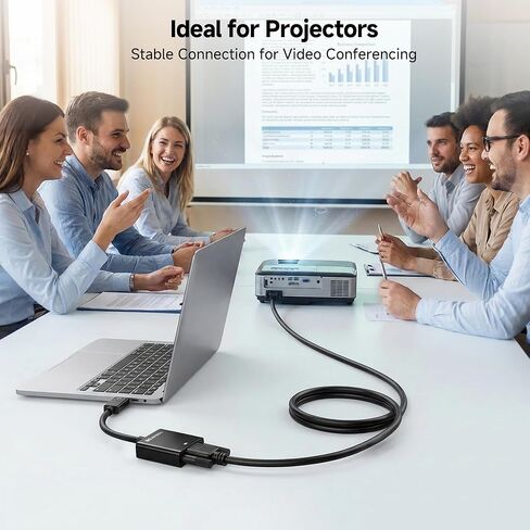 كابل مهم لمحول HDMI إلى VGA (محول HDMI إلى VGA/محول VGA إلى HDMI) باللون الأسود in Kuwait