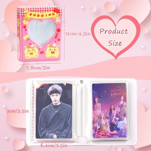 Mini Photo Album 3 Inch Love Heart Hollow Kpop photocard Binder Name Card Book Photo Album Instax Scrapbook Album Collect Book Card Photocard ID Holder 40 Pockets (Black) in Saudi Arabia