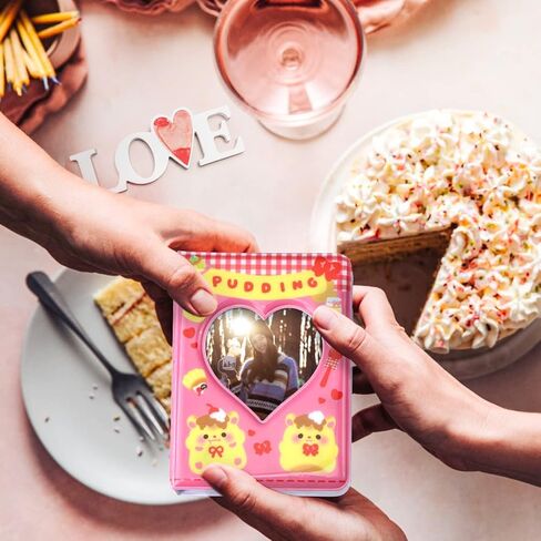 Mini Photo Album 3 Inch Love Heart Hollow Kpop photocard Binder Name Card Book Photo Album Instax Scrapbook Album Collect Book Card Photocard ID Holder 40 Pockets (Black) in Saudi Arabia