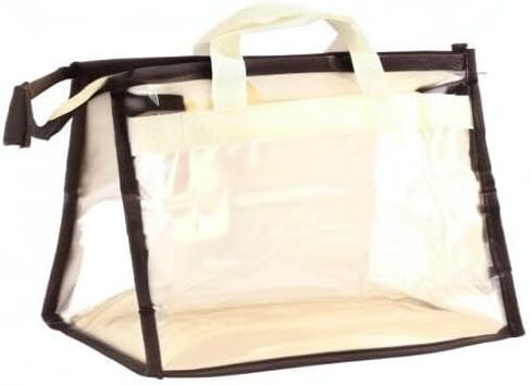 TAICHEUT 18 Pack 3 Sizes Clear Handbag Storage, Clear Purse Protector Bag with Zipper and Handle Purse Storage Dust Bags for Closet, Beige and Clear in Saudi Arabia