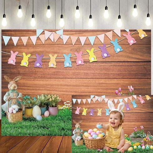 LTLYH 7x5ft عيد الفصح التصوير خلفية عيد الفصح صور الخلفيات الربيع عيد الفصح حديقة البيض العشب الأخضر الملونة خوخه الديكور خلفية 132 in Saudi Arabia
