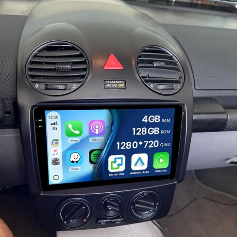 لراديو فولكس فاجن بيتل 2004-2010، Roinvou 2+32G Android 13 ستيريو سيارة CarPlay لاسلكي مع Android Auto 9 بوصة شاشة تعمل باللمس بلوتوث راديو السيارة يدعم مرآة Link GPS WiFi SWC DSP كاميرا احتياطية in Kuwait