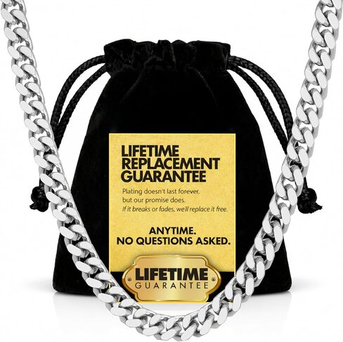 LIFETIME JEWELRY قلادات سلسلة ربط كوبية من ميامي كورب مربعة الشكل مطلية بالذهب عيار 24 (5 مم و9.5 مم) in Kuwait