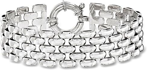 Ross-Simons Italian Sterling Silver Panther-Link Bracelet. 8 inches in Saudi Arabia