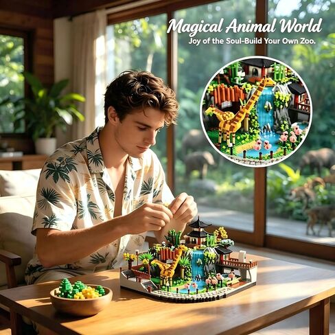 Micro Mini Blocks Animals Building Model Set Animals Creative Architecture Zoo Park Building Sets Toys Gifts for Adult and Kids 14+ 5000PCS… in Saudi Arabia