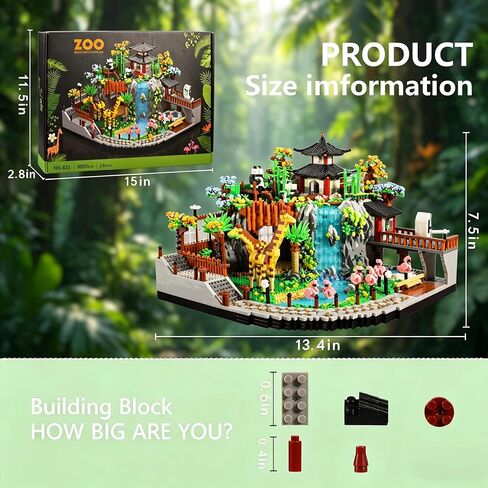 Micro Mini Blocks Animals Building Model Set Animals Creative Architecture Zoo Park Building Sets Toys Gifts for Adult and Kids 14+ 5000PCS… in Saudi Arabia