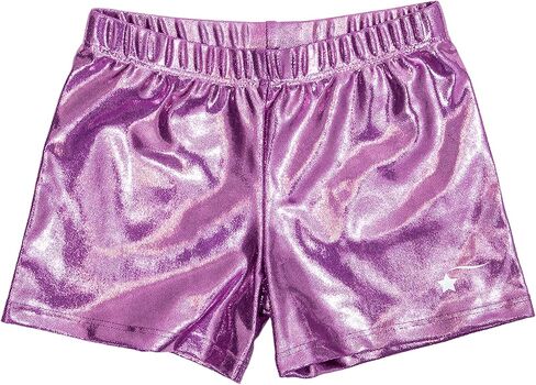 Destira Girl's Mystique Gymnastics Sport Short - Silver | Child Medium (8) in Saudi Arabia