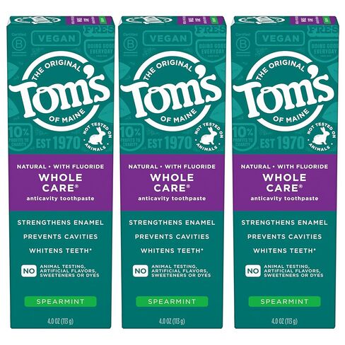 Tom's of Maine Care Care Postent Natural Tuphaste with Fluoride ، Peppermint ، 4 Oz. 3 عبوات (قد تختلف العبوة) in Saudi Arabia