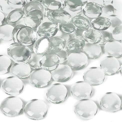 DomeStar 1LB رخام زجاجي مسطح، خرز زجاجي كهرماني، حشو مزهرية كبيرة، أحجار كريمة مزخرفة لطاولة حوض السمك ديكور المنزل DIY Craft in Saudi Arabia