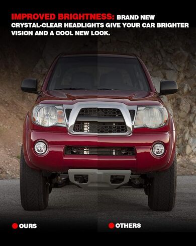 المصباح الأمامي Torchbeam Silverado من مجموعة المصابيح الأمامية البديلة لـ 2003-2006 Silverado/Avalanche 1500/2500/3500 غطاء كروم كهرماني عاكس واضح للسائق وجانب الركاب in Kuwait