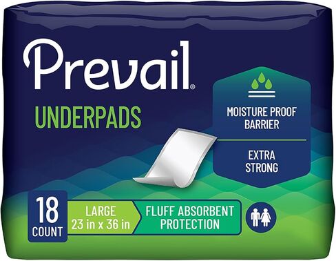 Prevail Incontinence Underpads - Unisex Disposable Underpads for Men & Women - Fluff Absorbent, 23" X 36", 72 Count (4 Packs of 18) in Saudi Arabia