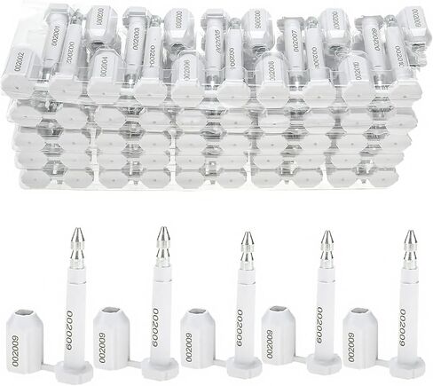 Amarine Made 50PCS Bolt Seal Shipping Seal with Print Progressive Numbering for Cargo Containers and Truck Trailers, Cargo Container Seals (White) in Saudi Arabia