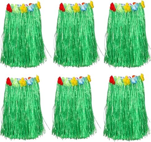 Newcreativetop 24" Adult's Flowered Luau Hula Skirts Pack of 6 Assorted Colors in Saudi Arabia