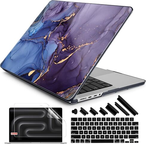 حافظة DONGKE لجهاز M3 MacBook Pro مقاس 16 بوصة 2024 2023 2021 A2991 A2780 M2 A2485 M1 Pro/Max مع شاشة Retina ومعرف اللمس، حافظة بلاستيكية صلبة وواقي شاشة وغطاء لوحة مفاتيح، جبل تجريدي in Saudi Arabia