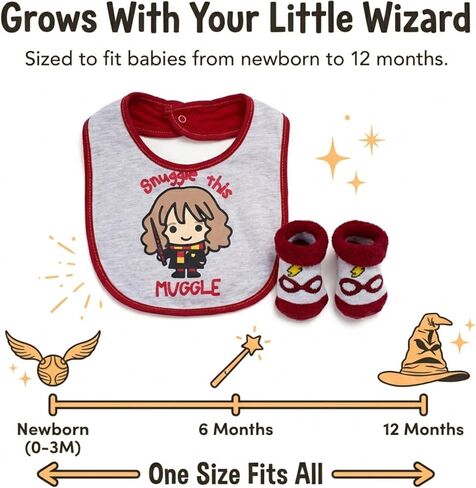 Harry Potter Baby Unisex Bib and Bootie Set Gifts for Baby in Saudi Arabia