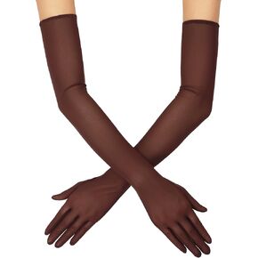 XXDingbs Women's Sexy Sheer Gloves Mesh Tulle Super Long Gloves Opera Hallowmas Costume Party Dance Bridal Gloves in Saudi Arabia