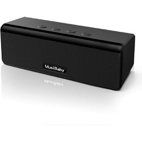 Bluetooth Speakers,MusiBaby Speaker with Loud Stereo,Portable,Waterproof,Outdoor Speakers Bluetooth Wireless,Speakers Booming Bass,Dual Pairing,24H Play,Bluetooth Speaker for Home,Party,Gifts(Black) in Kuwait