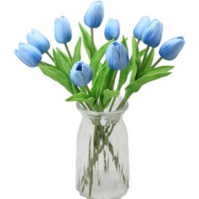 10-heads Home Decor Mini Tulip Real Touch Tulip Artificial Flowers Bouquets (blue) in Saudi Arabia