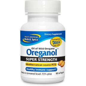NORTH AMERICAN HERB & SPICE Oreganol P73 فائق القوة - 120 كبسولة هلامية - دعم الجهاز المناعي - أوريجانو بري صديق للنباتيين - أقوى بنسبة 285% من القوة العادية - غير معدل وراثيًا - 120 حصة in Kuwait