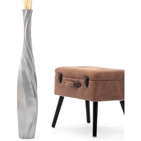 Leewadee Large Floor Vase – Handmade Flower Holder Made of Wood, Sophisticated Tall Vase for Decorative Branches, Pampas Grass and Dried Flowers, 28 inches, Blue in Kuwait