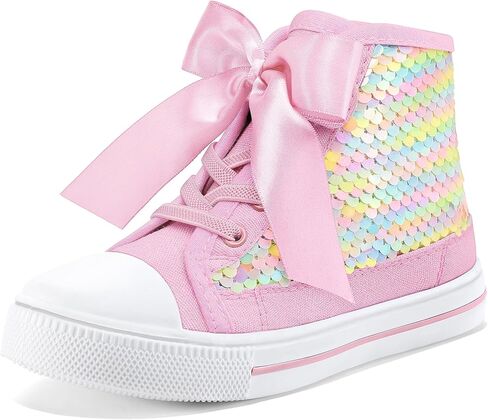 K KomForme Toddler Boys and Girls Sneakers Canvas High Top Sneakers Kids Walking Shoes in Kuwait